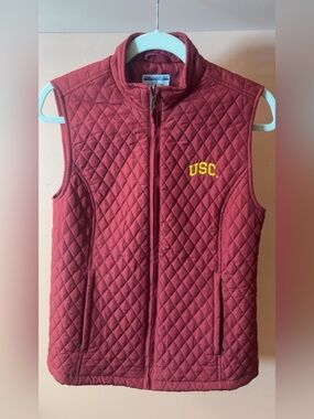 USC Trojans Campus Drive Quilted Vest Cardinal Red Size M
